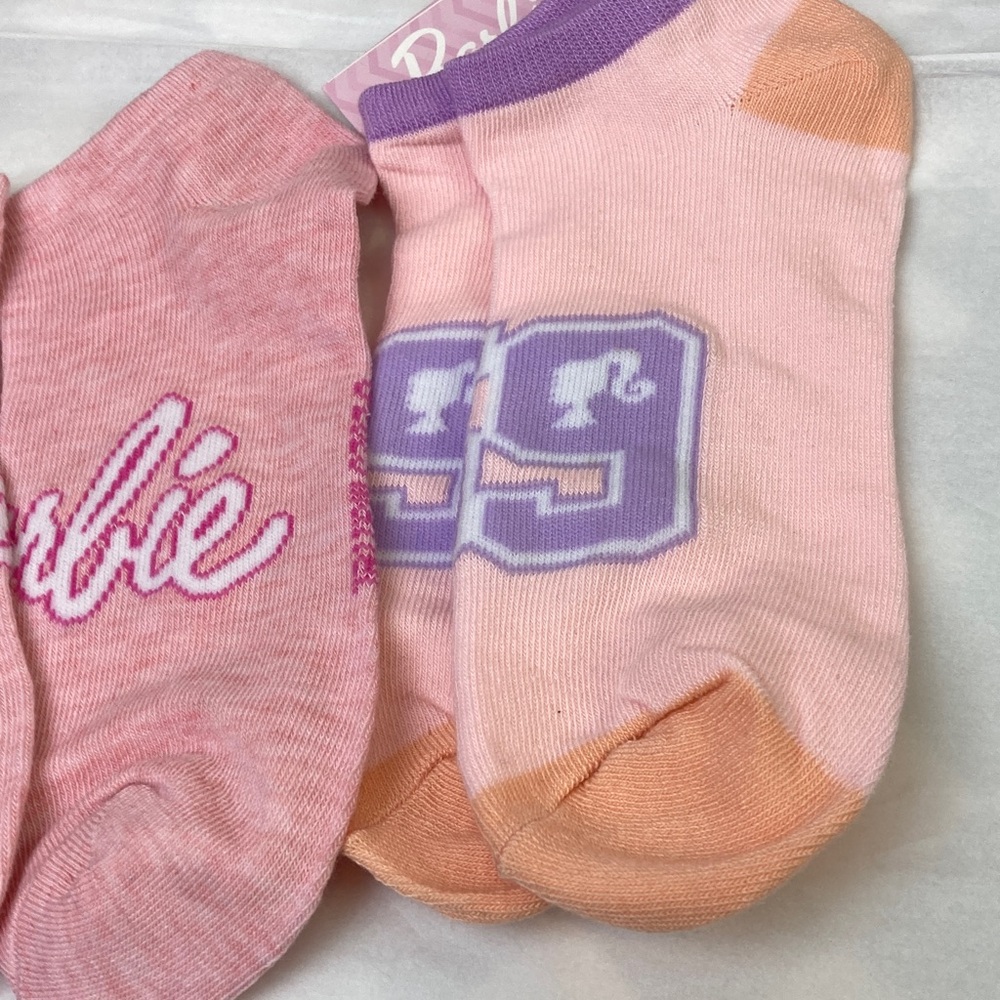 Barbie Pink & Purple Orange White Graphic Ankle Socks Trio size 9 - 11 New 3 prs - Picture 4 of 4